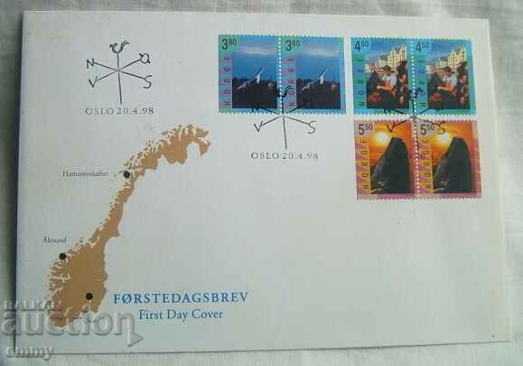 Φάκελος πρώτης ημέρας από το Όσλο, Νορβηγία 1998.