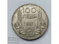 100 лева сребро България 1937 -  сребърна монета #21