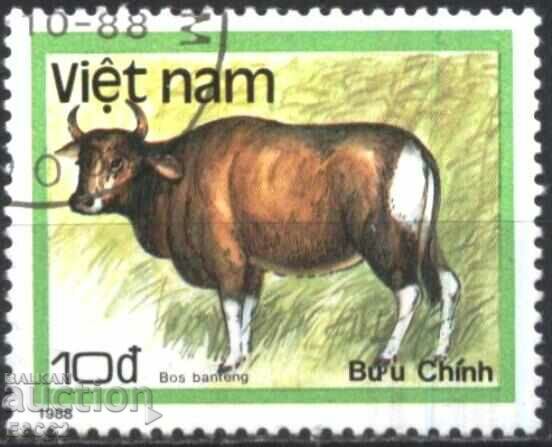 Stamped Fauna Banteng 1988 από το Βιετνάμ