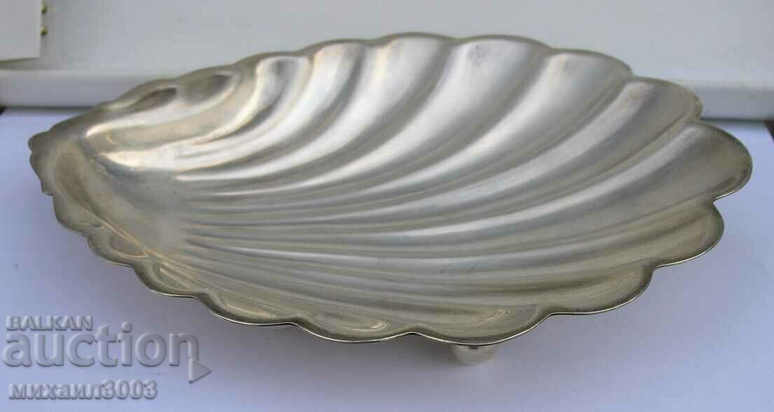 MASSIVE SILVER VESSEL IN THE SHAPE OF A SHELL / 925 STERLING /