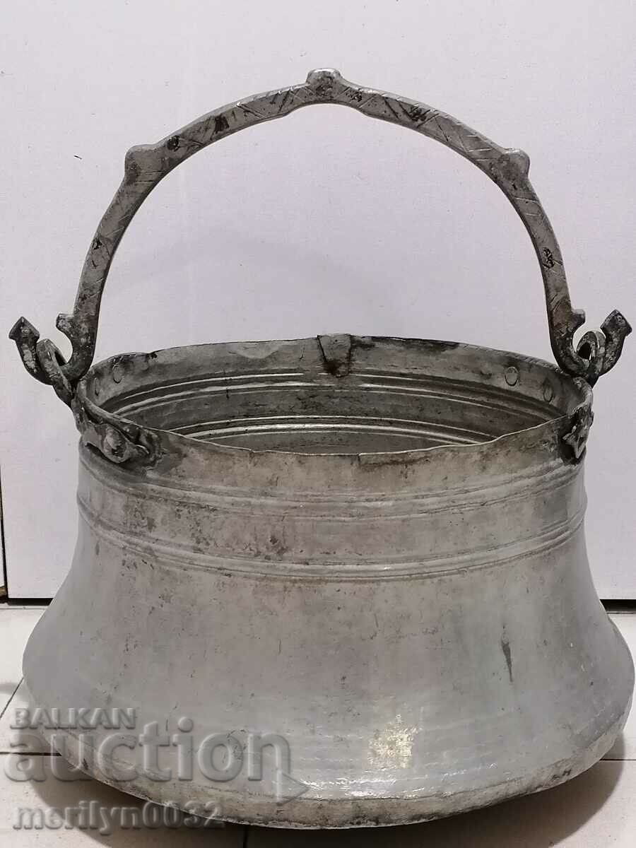 Vechi cazan de cupru vas de aramă amenințare mence - 6 Vechi cazan de cupru vas de aramă amenințare mence - 6