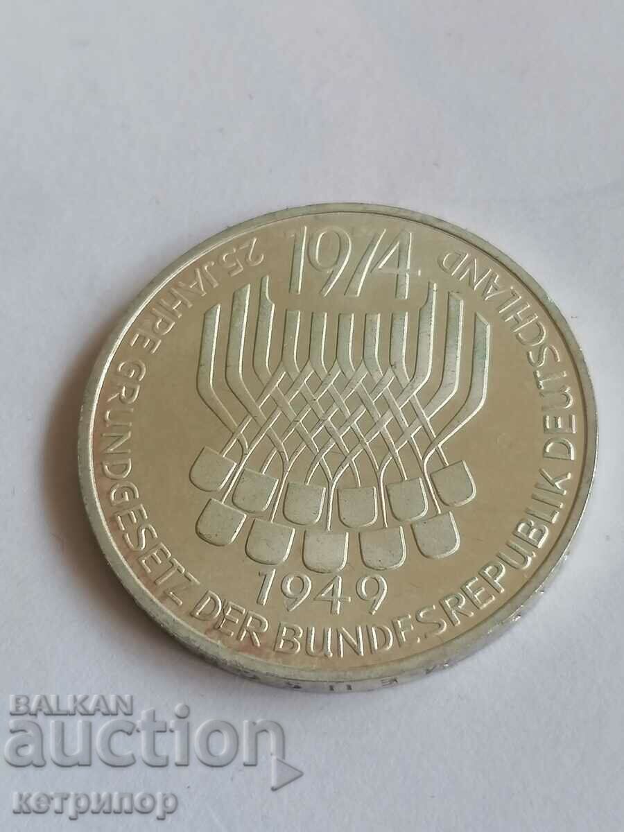 5 timbre Germania 1974 F argint.