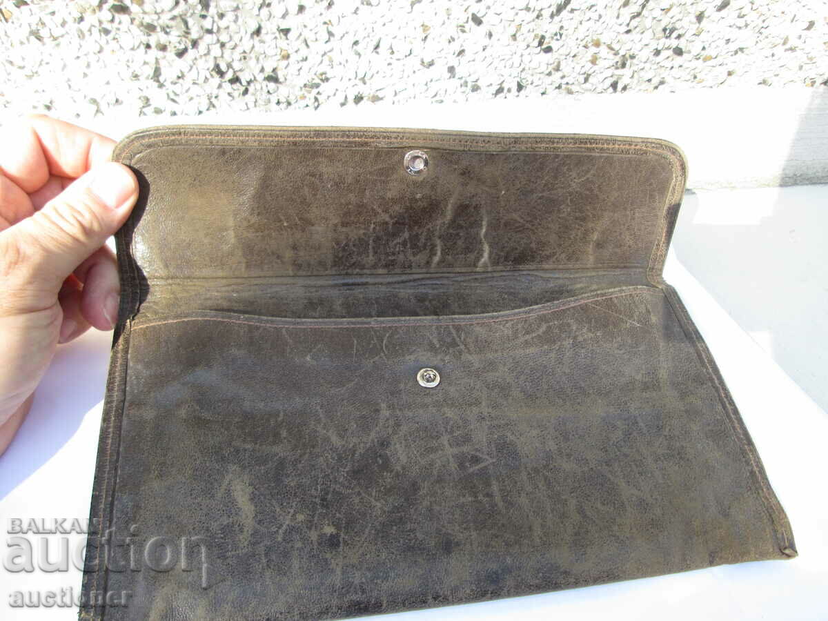 Auction OLD LEATHER BAG - VITOSHA, BULGARIA. INSURANCE. D-VO Auction OLD LEATHER BAG - VITOSHA, BULGARIA. INSURANCE. D-VO