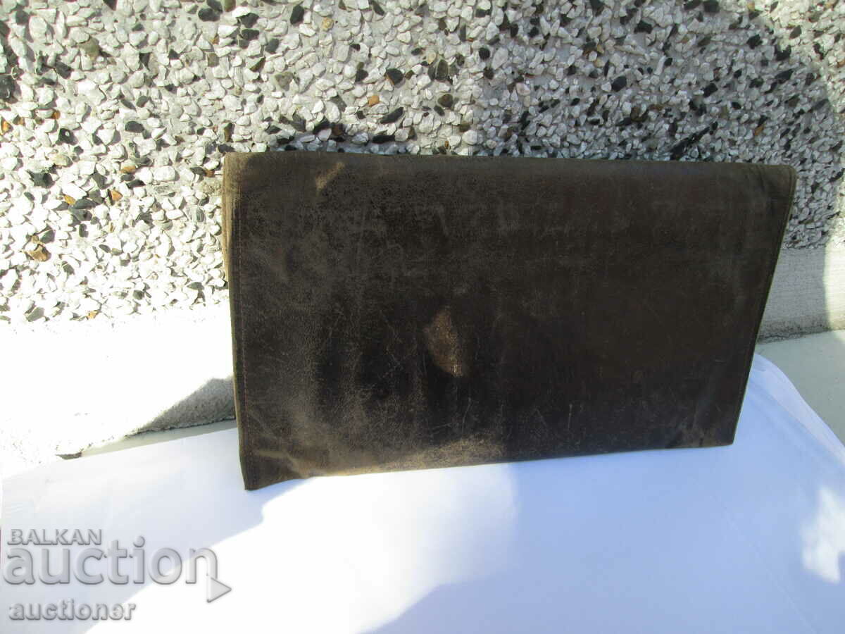 OLD LEATHER BAG - VITOSHA, BULGARIA. INSURANCE. D-VO - 7 OLD LEATHER BAG - VITOSHA, BULGARIA. INSURANCE. D-VO - 7