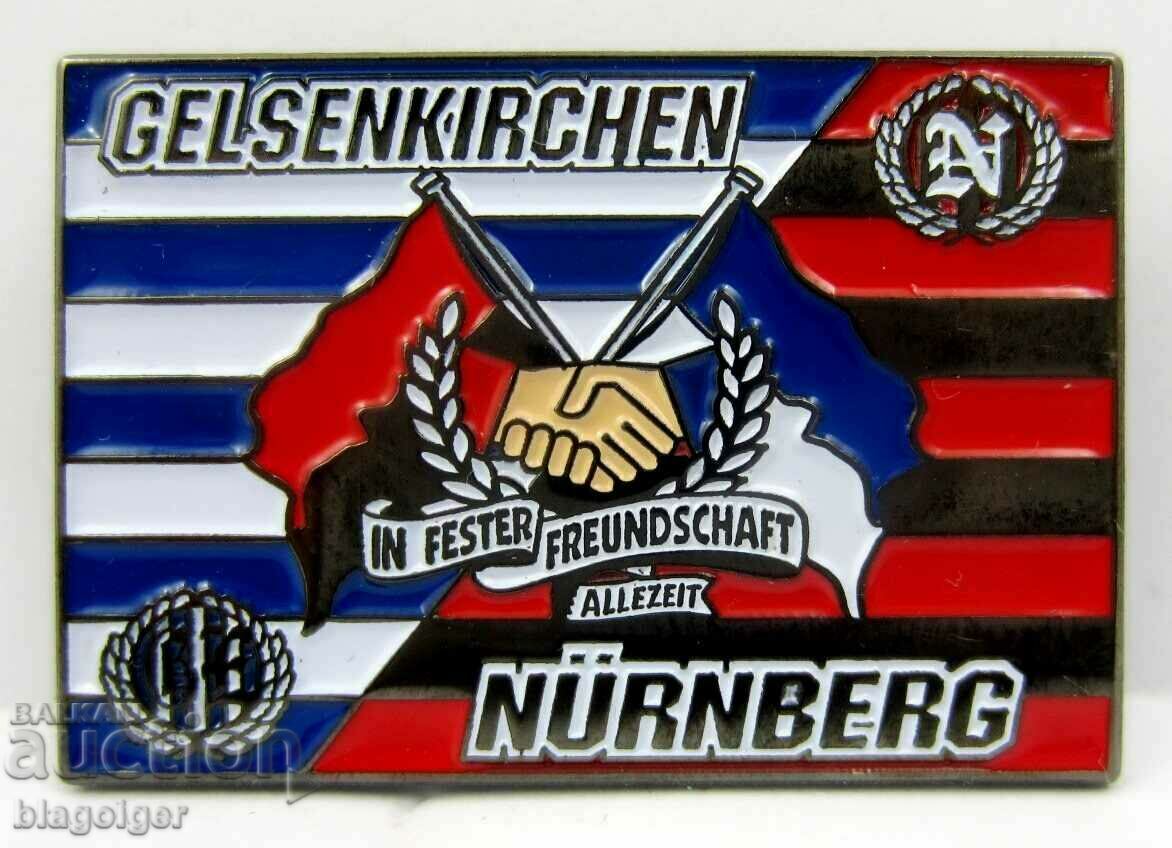 Σήμα οπαδού ποδοσφαίρου-Γερμανία-Νυρεμβέργη-Gelsenkirchen