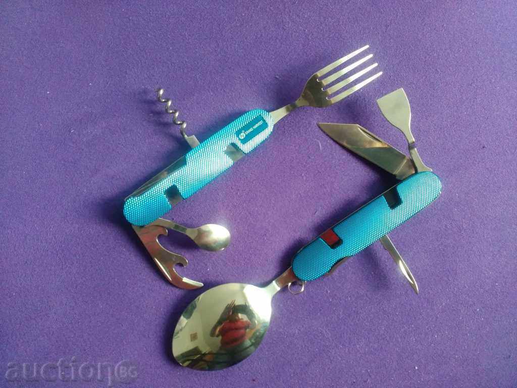 Combined knife + spoon, fork, opener 9 in 1 - 5 Combined knife + spoon, fork, opener 9 in 1 - 5
