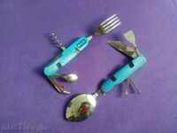 Combined knife + spoon, fork, opener 9 in 1