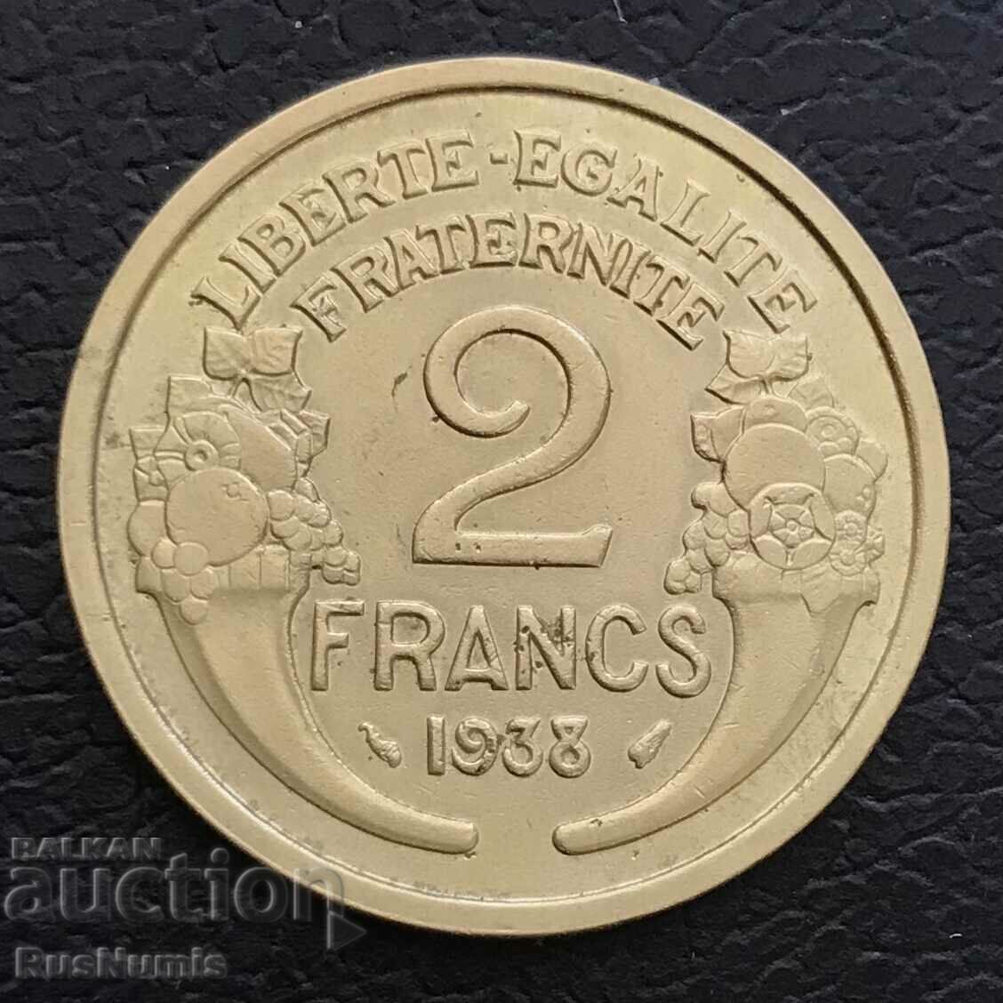 Франция. 2 франка 1938 г.