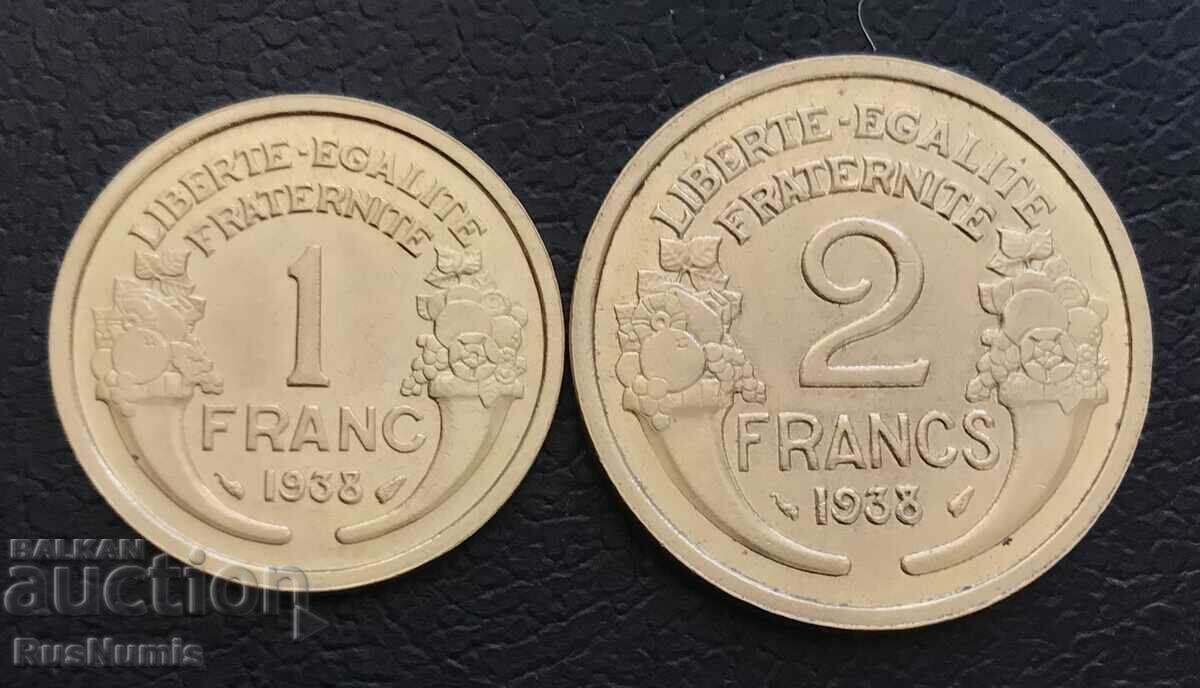 Γαλλία. 1 και 2 φράγκα 1938