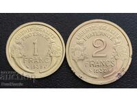 France. 1 and 2 francs 1939