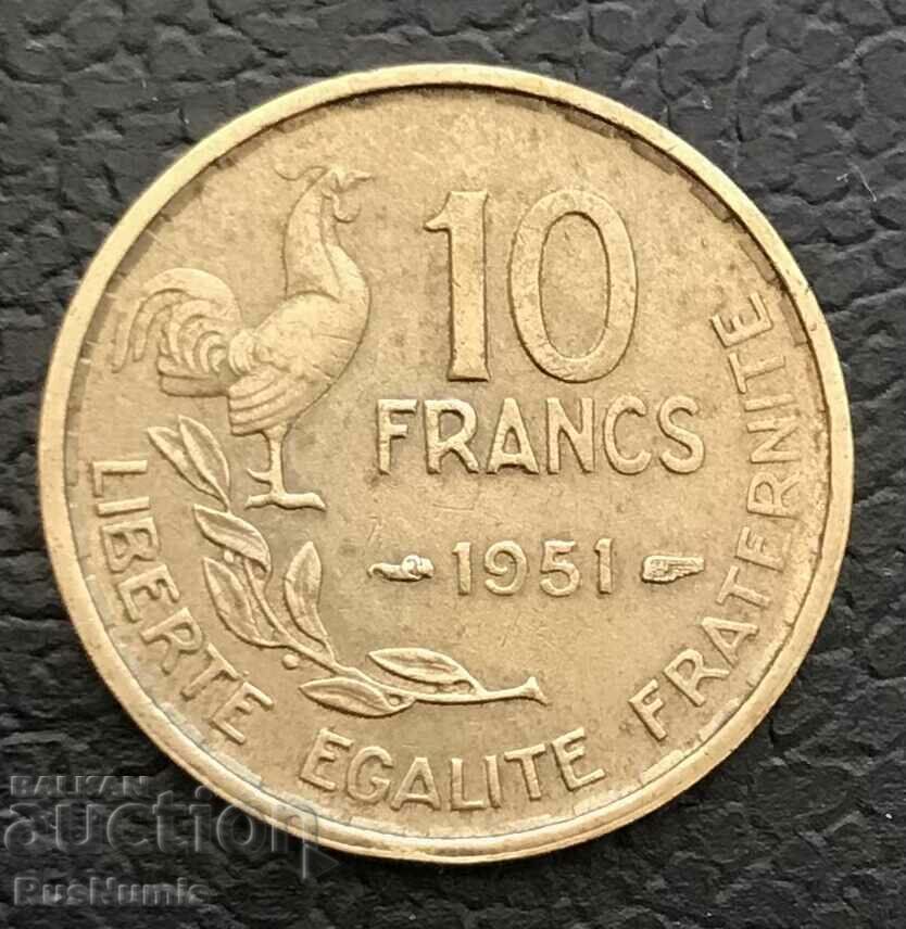 Франция. 10 франка 1951 г.
