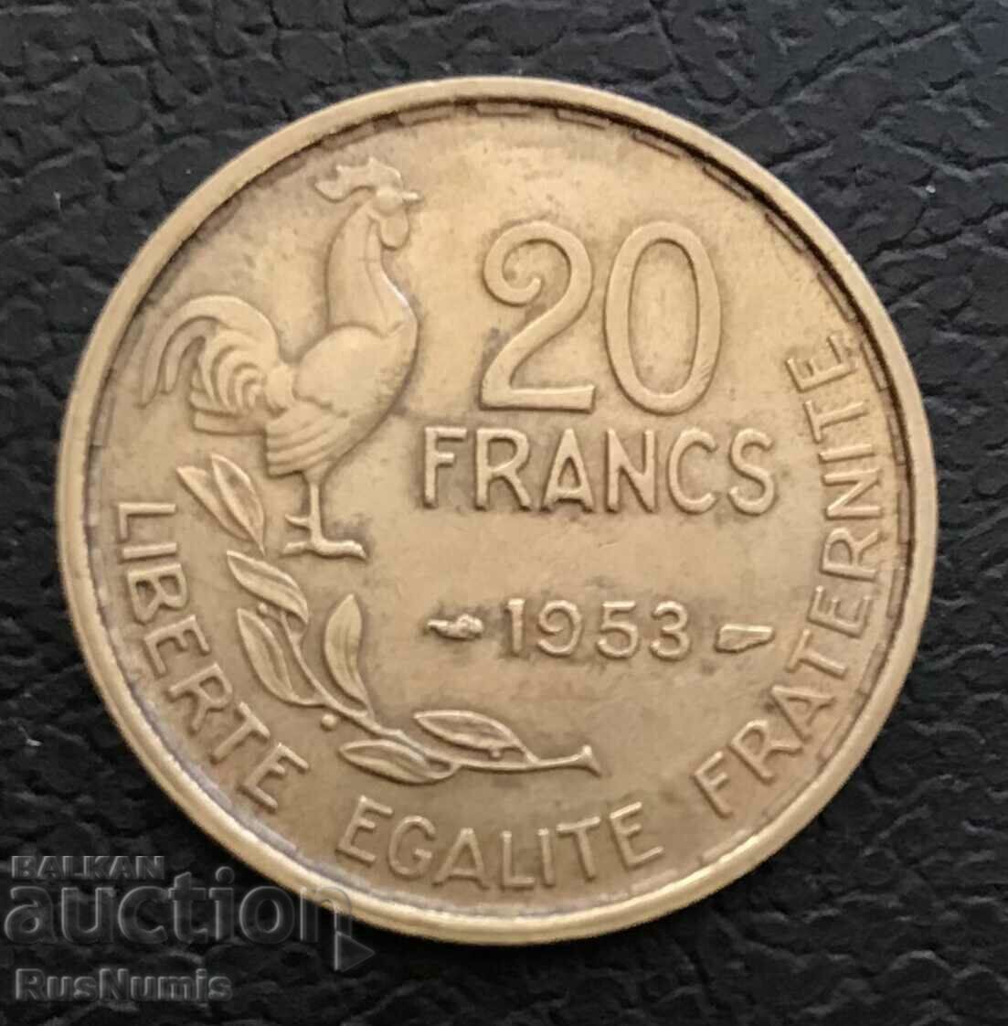 France. 20 francs 1953