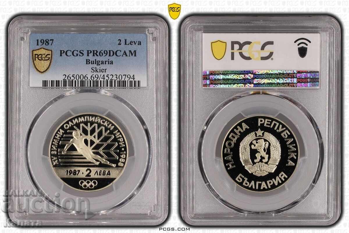 2 BGN 1987 "ZOI Calgary" PR69DCAM 2 BGN 1987 "ZOI Calgary" PR69DCAM