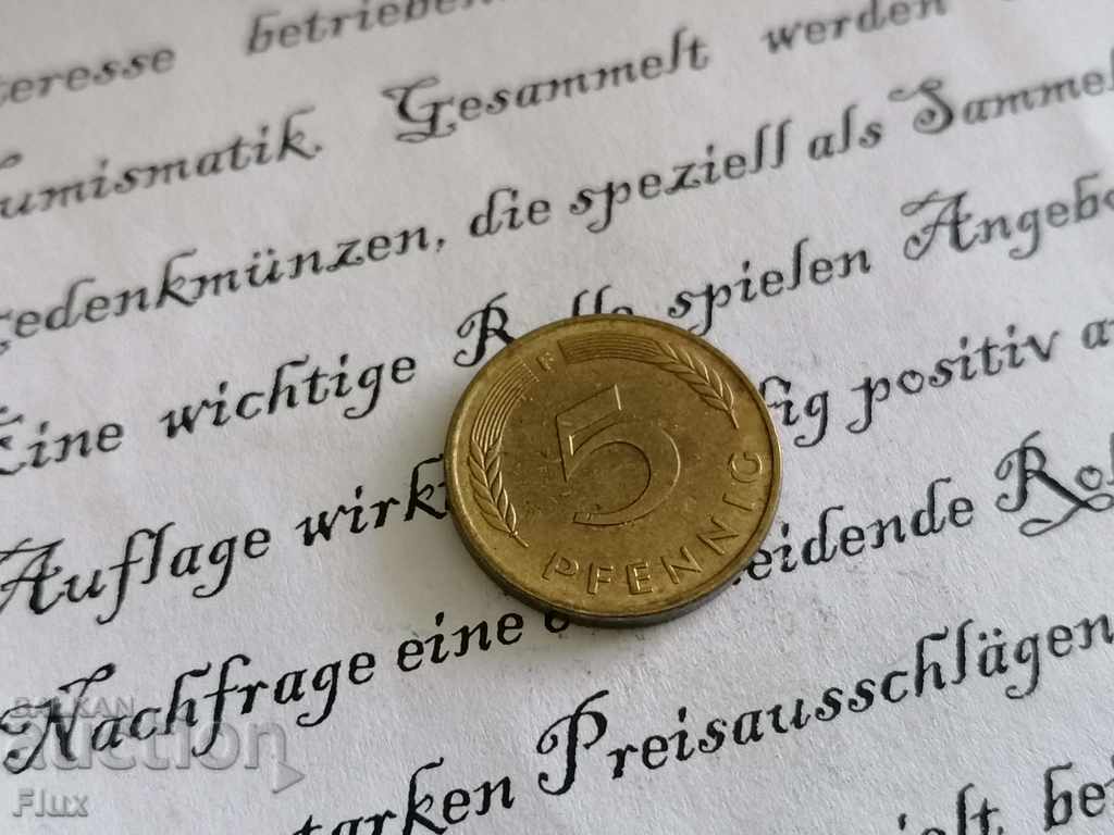 Монета - Германия - 5 пфенига | 1980г.; серия F