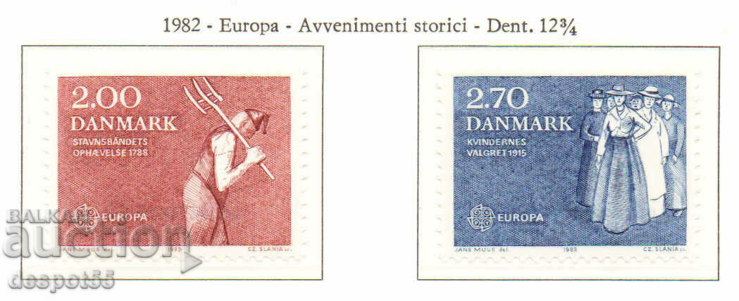1982. Δανία. Ευρώπη - Ιστορικά γεγονότα.