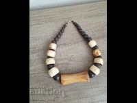 African necklace bone and wood