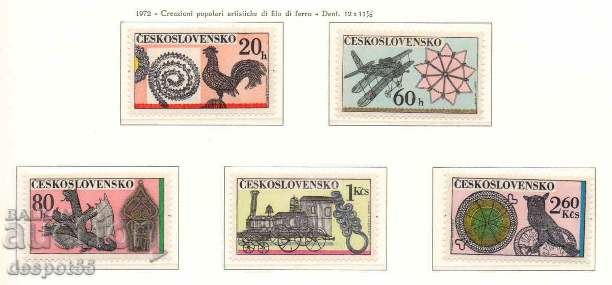 1972. Cehoslovacia. Artefacte slovace din sârmă.