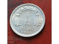Чили  1 песо  1955  aUNC