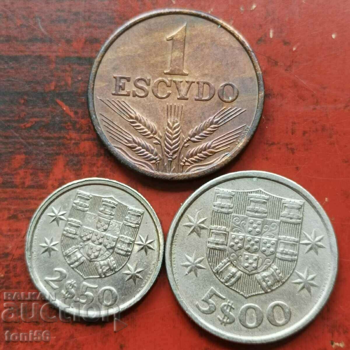 Португалия 1, 2,5 и 5 ескудос 1979/76 аUNC