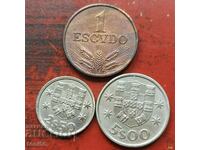 Portugal 1, 2.5 and 5 Escudos 1979/76 aUNC