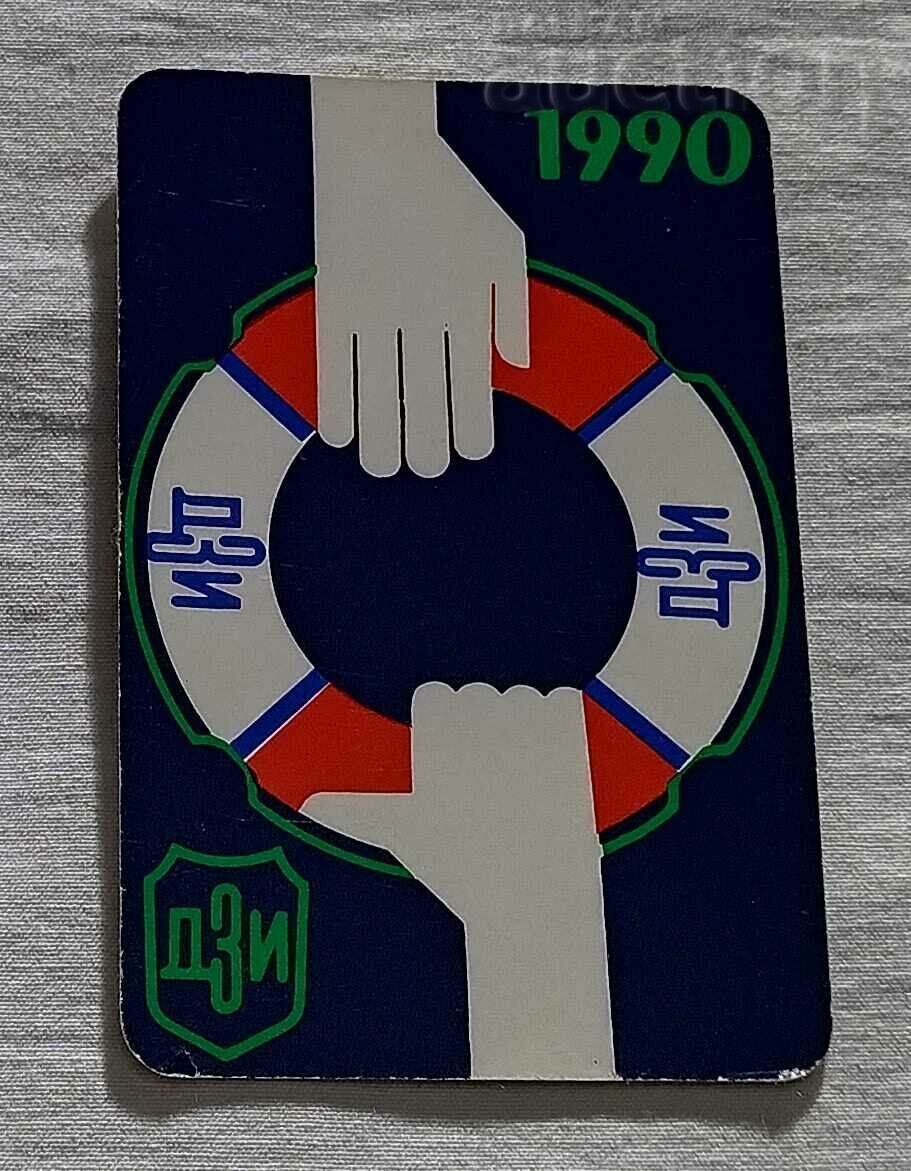 CALENDAR DE ASIGURARE DZI 1990