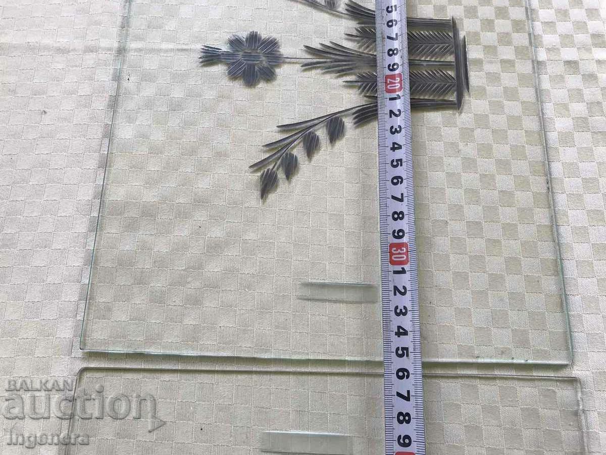 BUFFET DISPLAY GLASS GLASS RETRO ENGRAVED VINTAGE - 5 BUFFET DISPLAY GLASS GLASS RETRO ENGRAVED VINTAGE - 5