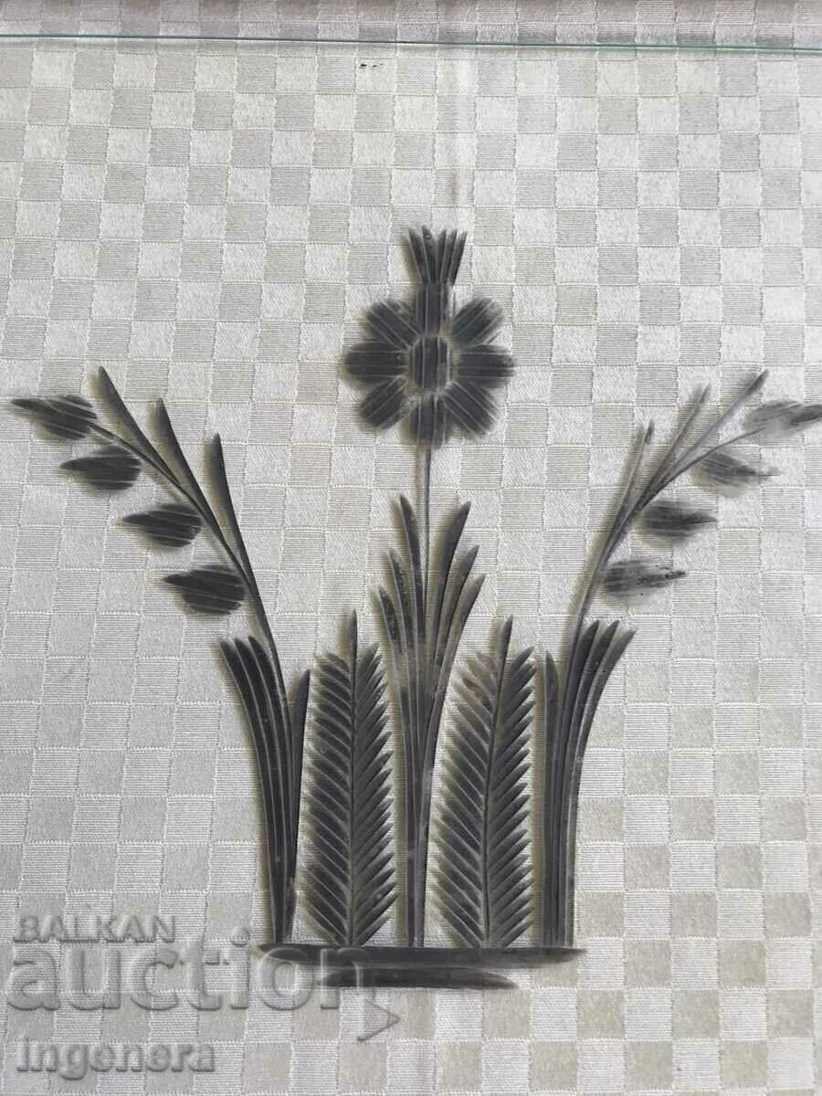 BUFFET DISPLAY GLASS GLASS RETRO ENGRAVED VINTAGE - 7 BUFFET DISPLAY GLASS GLASS RETRO ENGRAVED VINTAGE - 7