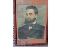 Old portrait of Hristo Botev lithograph 52/37cm with the frame