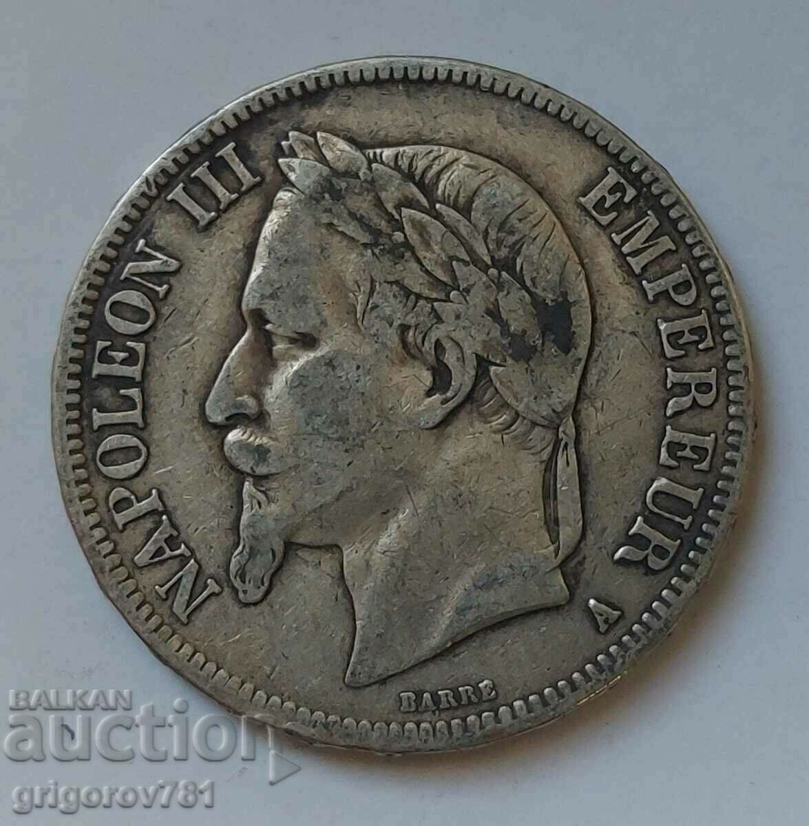 5 Francs Silver France 1868 A - Silver Coin #219