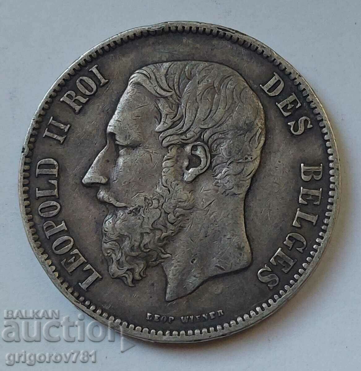 5 Francs Silver Belgium 1870 - Silver Coin #222