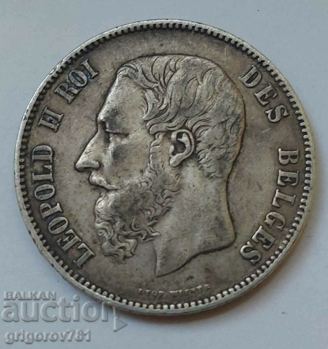 5 франка сребро Белгия 1868 - сребърна монета #224