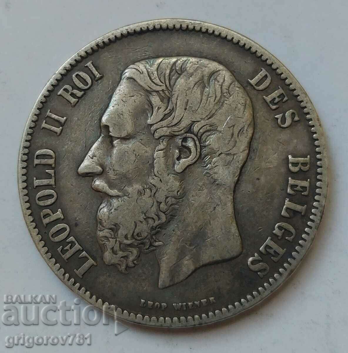 5 Francs Silver Belgium 1869 - Silver Coin #226