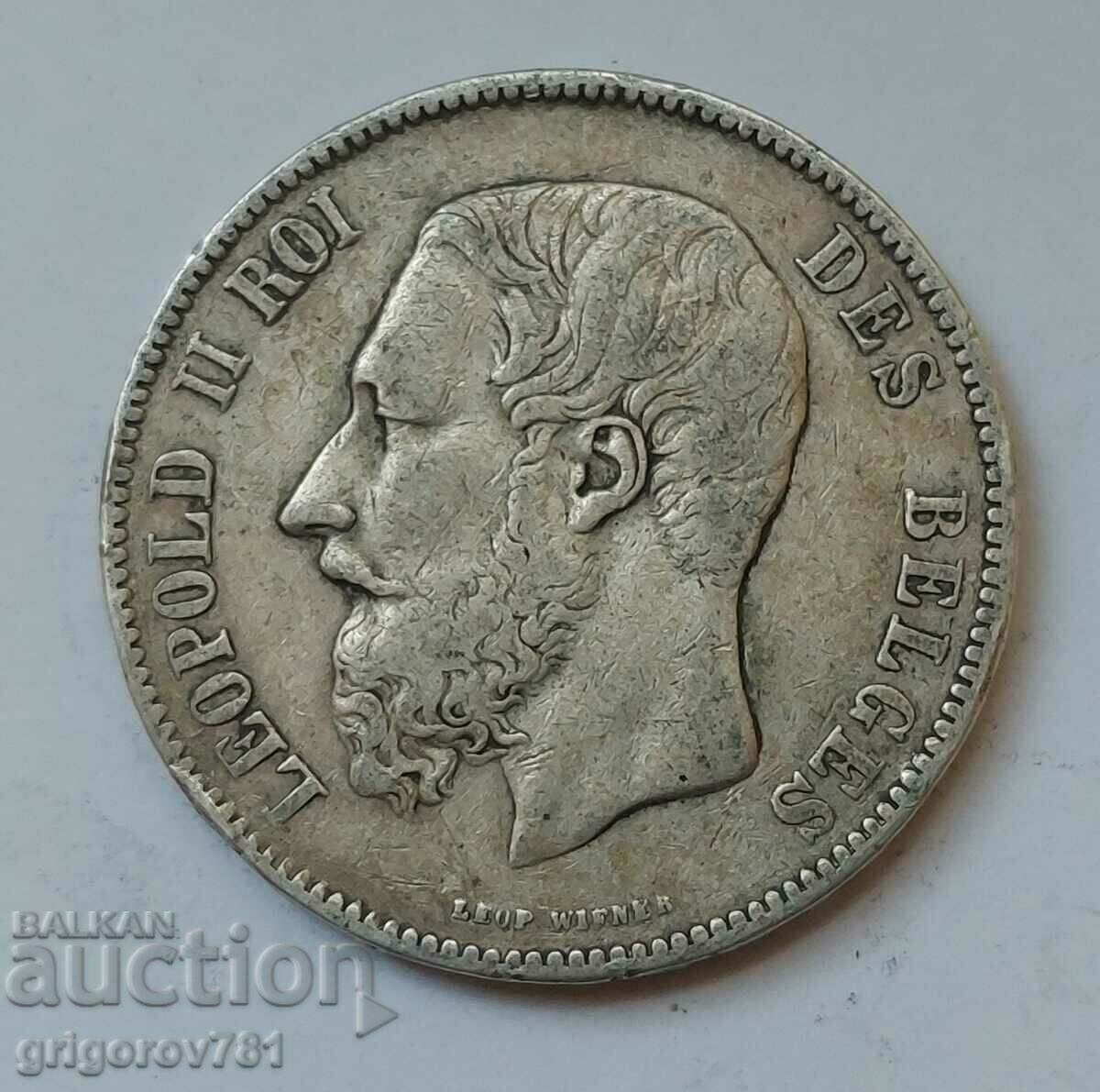 5 Francs Silver Belgium 1873 - Silver Coin #228