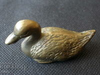 Duck-retro, bronze figurine.