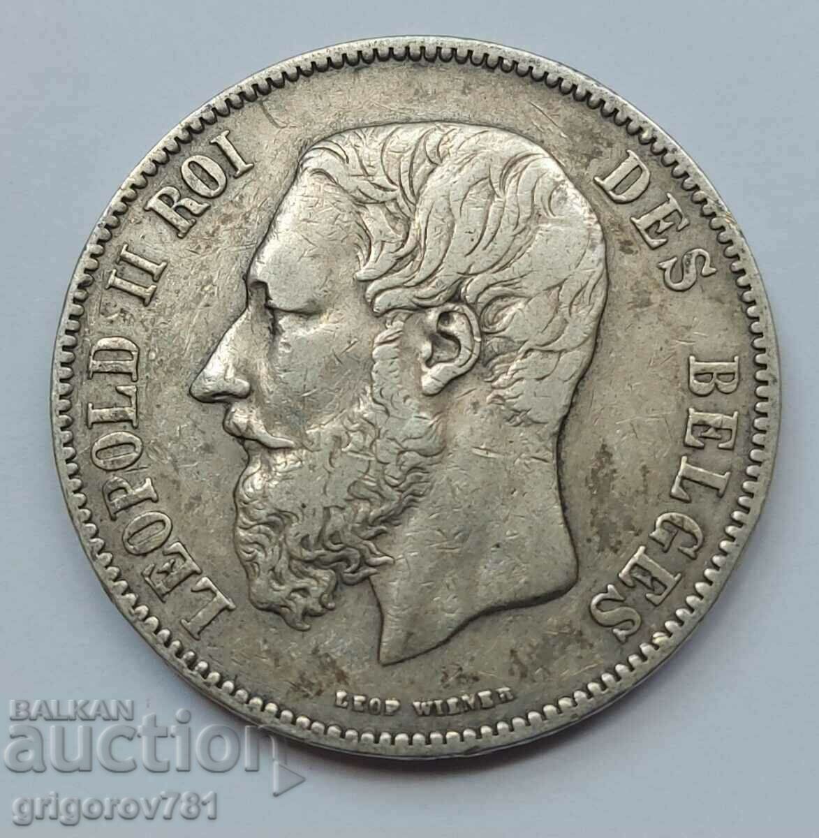 5 Francs Silver Belgium 1870 - Silver Coin #236