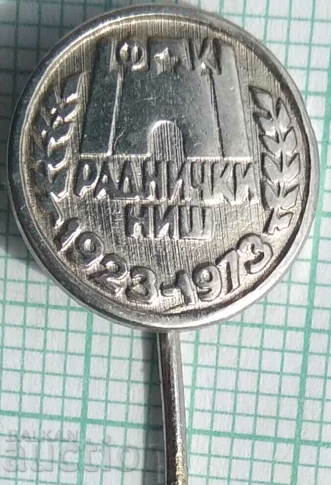 12813 Football badge - 50 years FC Radnicki Nis 1923-1973 with price 4.00 BGN | € 2.05 12813 Football badge - 50 years FC Radnicki Nis 1923-1973 with price 4.00 BGN | € 2.05
