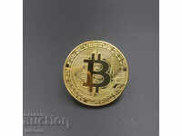 Bitcoin. Gilded commemorative coin.