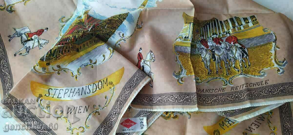 Silk new scarf 60s equestrian theme/Austria - 7 Silk new scarf 60s equestrian theme/Austria - 7
