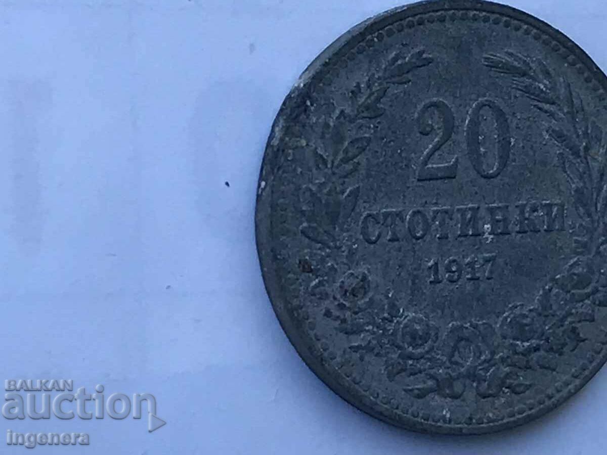 Livrarea MONEDĂ 20 STOTINKI 1917 BULGARIA DE ÎNALTĂ CALITATE