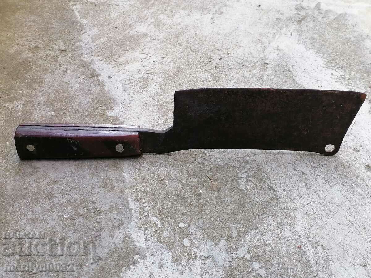 Auction  Old forged saber, ax, pole, knife, machete