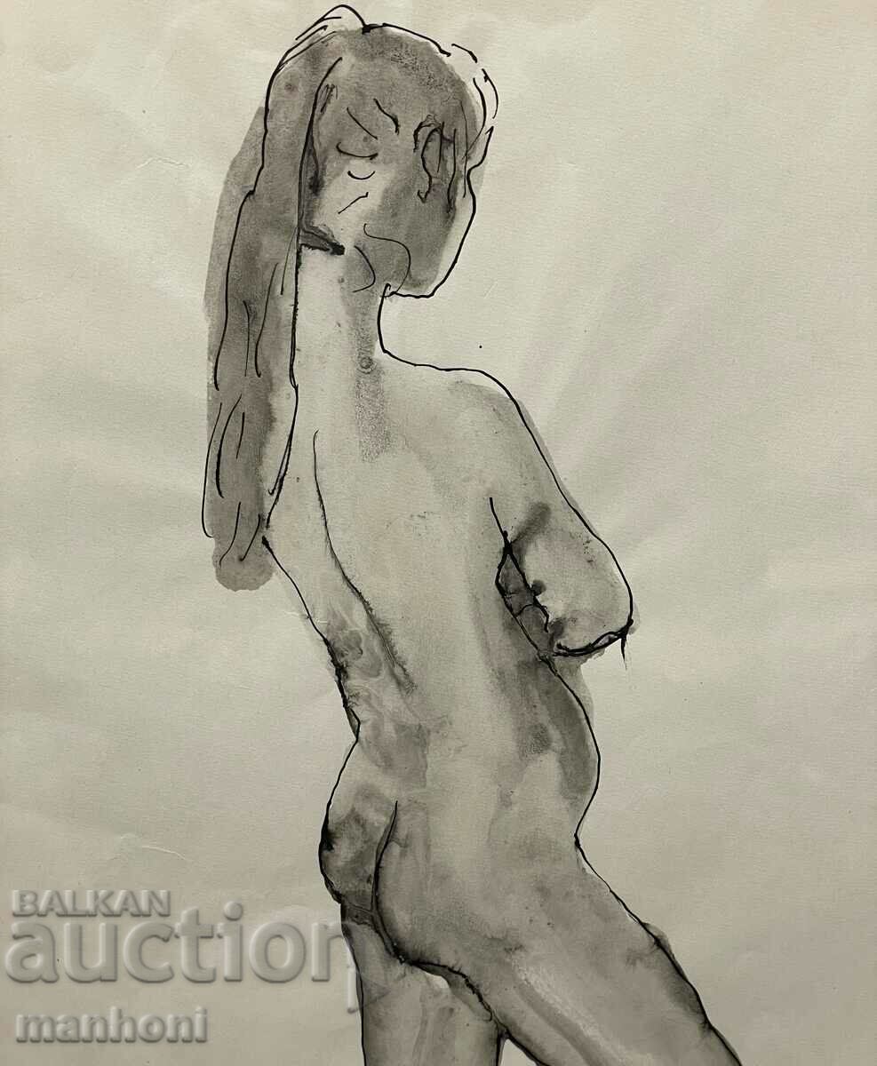 1587 Stoyan Venev Nude body pencil ink signed P.55 / 70 cm. with price 780.00 BGN | € 398.81 1587 Stoyan Venev Nude body pencil ink signed P.55 / 70 cm. with price 780.00 BGN | € 398.81