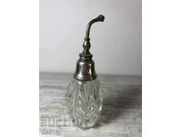 old silver and glass perfume bottle