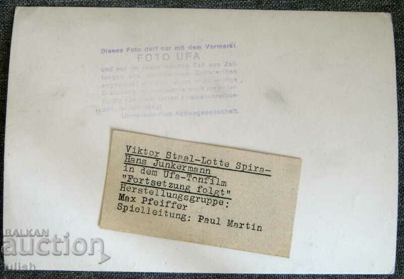 UFA Fortsetzung folgt - film postcard photo photo 1938 with price 15.00 BGN | € 7.67 UFA Fortsetzung folgt - film postcard photo photo 1938 with price 15.00 BGN | € 7.67