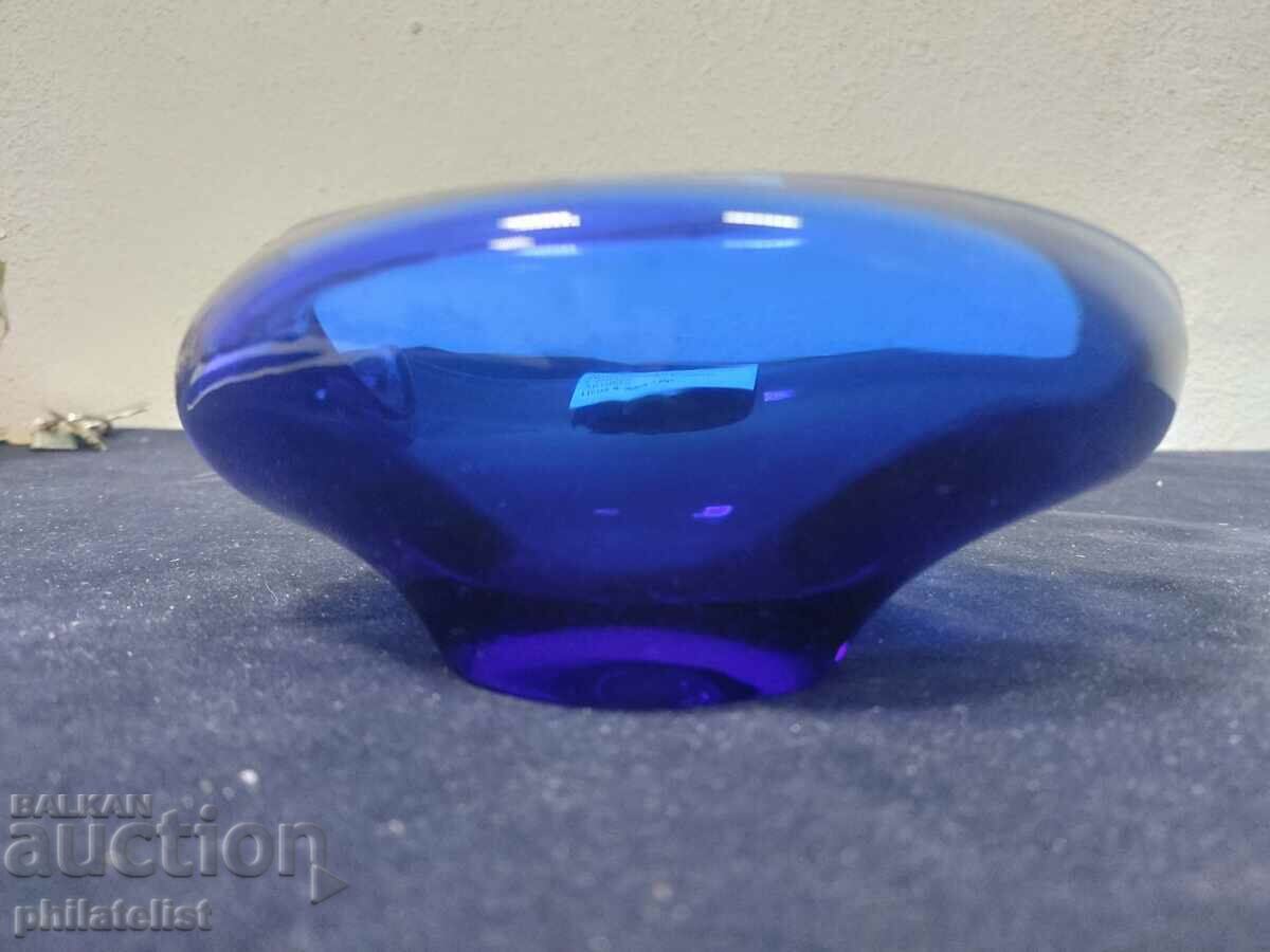 Ashtray - Blue glass with price 9.00 BGN | € 4.60 Ashtray - Blue glass with price 9.00 BGN | € 4.60