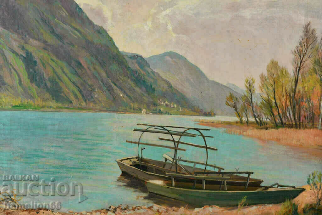 Old large picture, Oil paints, canvas, landscape - 7 Old large picture, Oil paints, canvas, landscape - 7