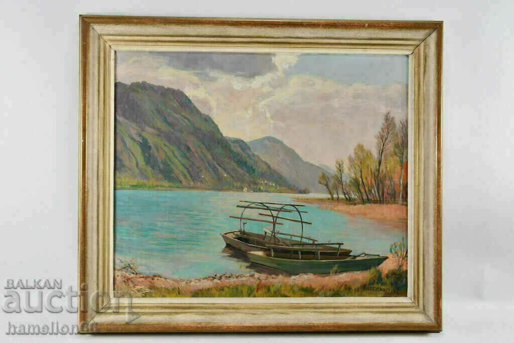 Old large picture, Oil paints, canvas, landscape
