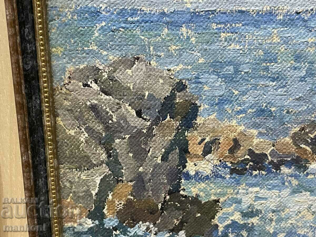 Licitație 1600 Preslav Karshovski Sea ulei pe pânză R. 43 / 37 cm.