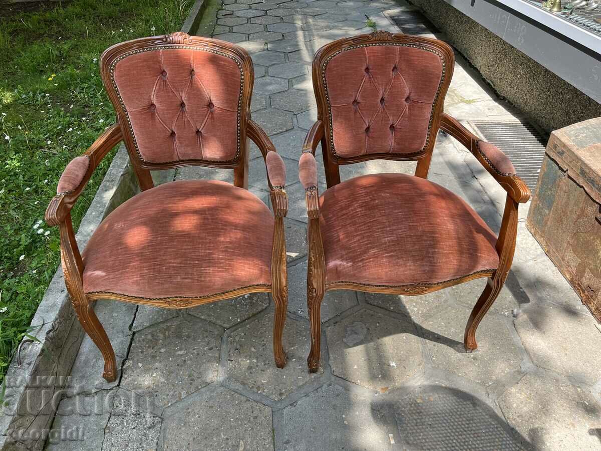 Unique old armchair type chairs. #3901