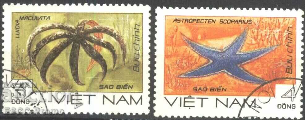 Stamped stamps Marine Fauna Starfish 1985 from Vietnam