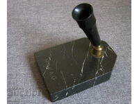 Inkwell pen holder quill black marble